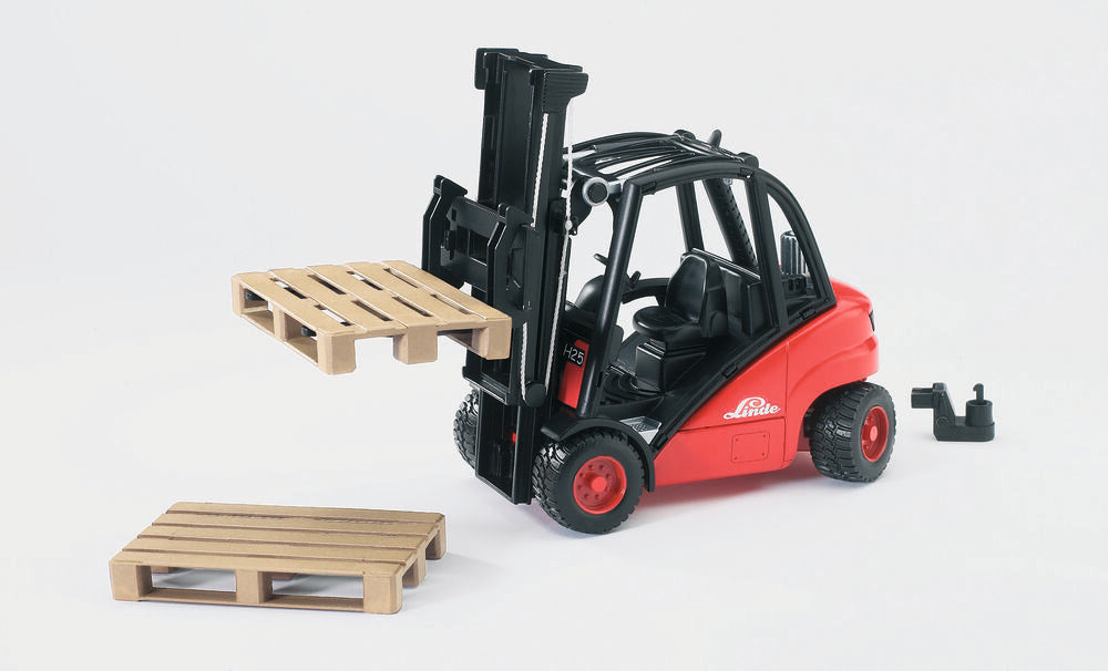 Bruder Linde H30D gaffeltruck med 2 paller