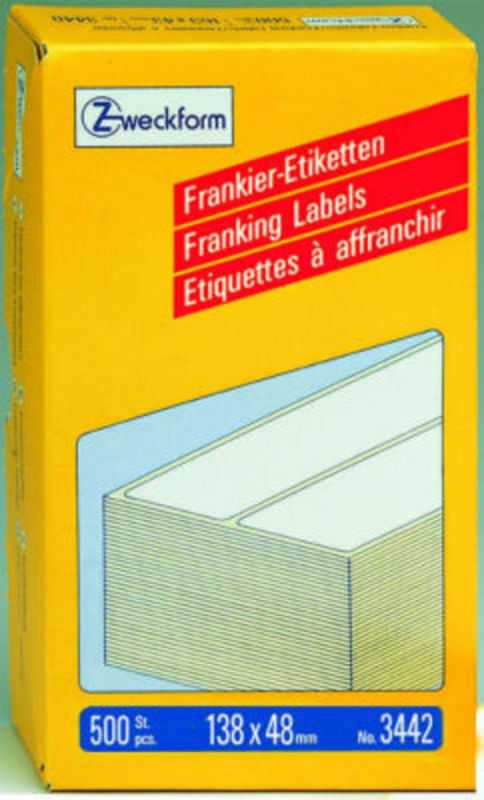 Frankeringsetiket Avery dobbelt 138 x 48