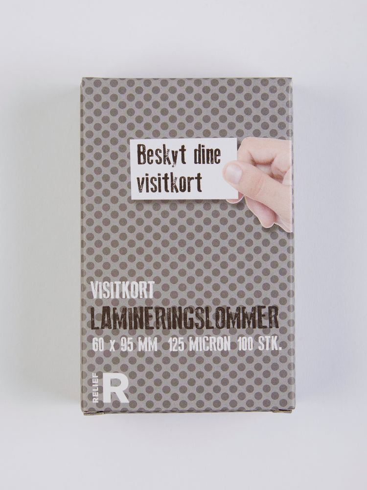 Lamineringslomme Relief visitkort 100stk