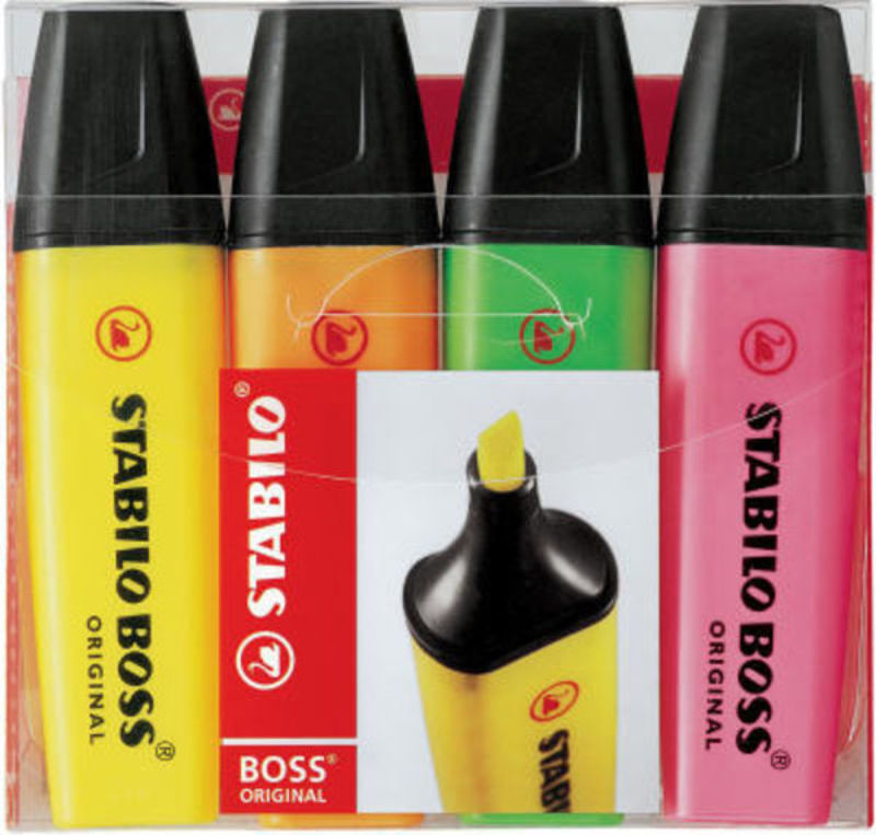 Stabilo boss etui 70/4 4 stk ass