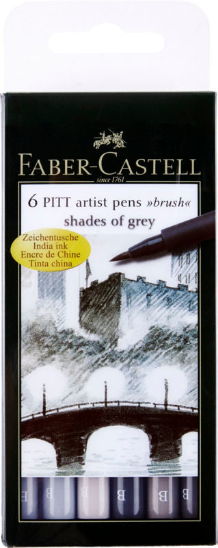 Tusser pitt artist pen sæt grå 6