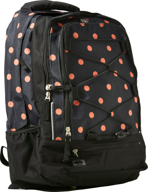 Skoletaske jeva survivor orange prikker