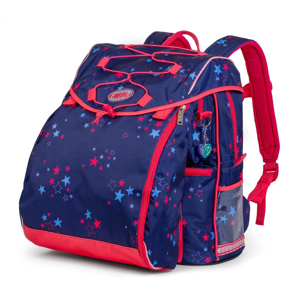 Skoletaske Jeva intermediate pink starry