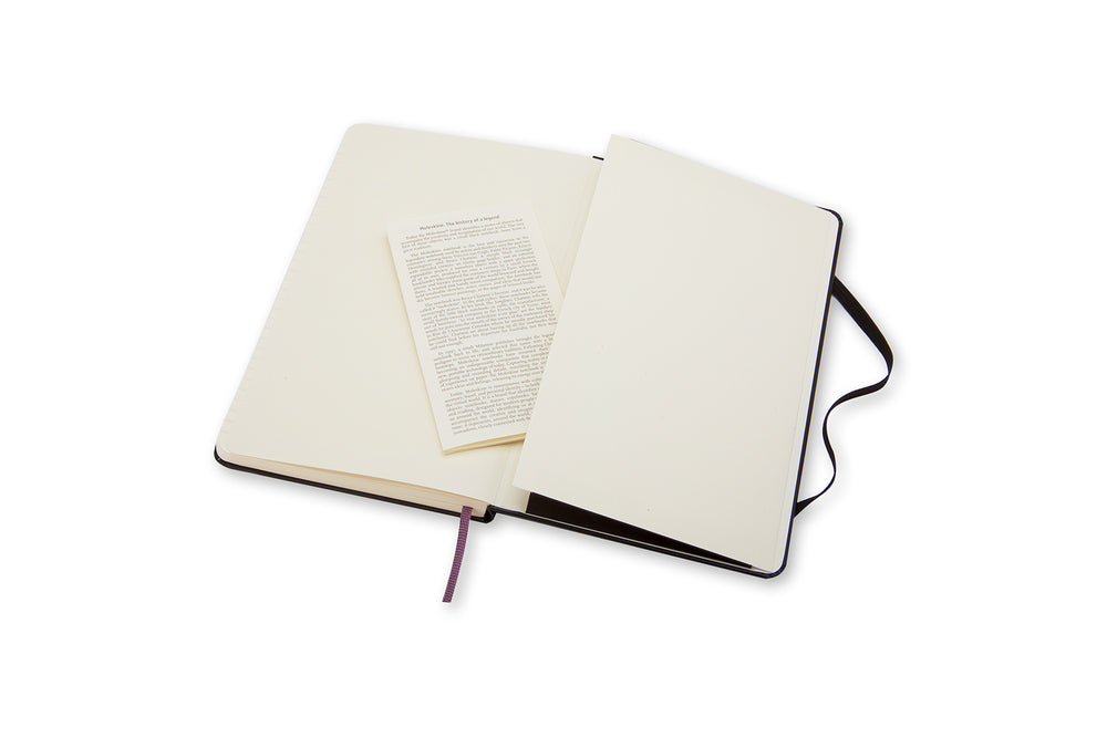 Notesbog Moleskine large sort m/240 linjerede ark hard cover