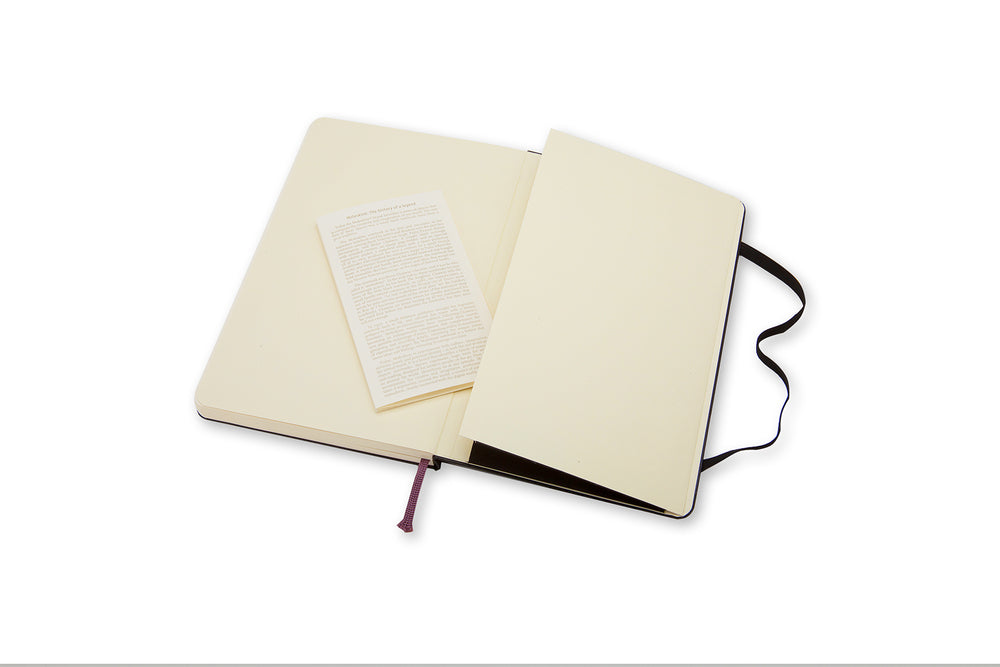 Notesbog Moleskine large sort m/240 blanke ark hard cover