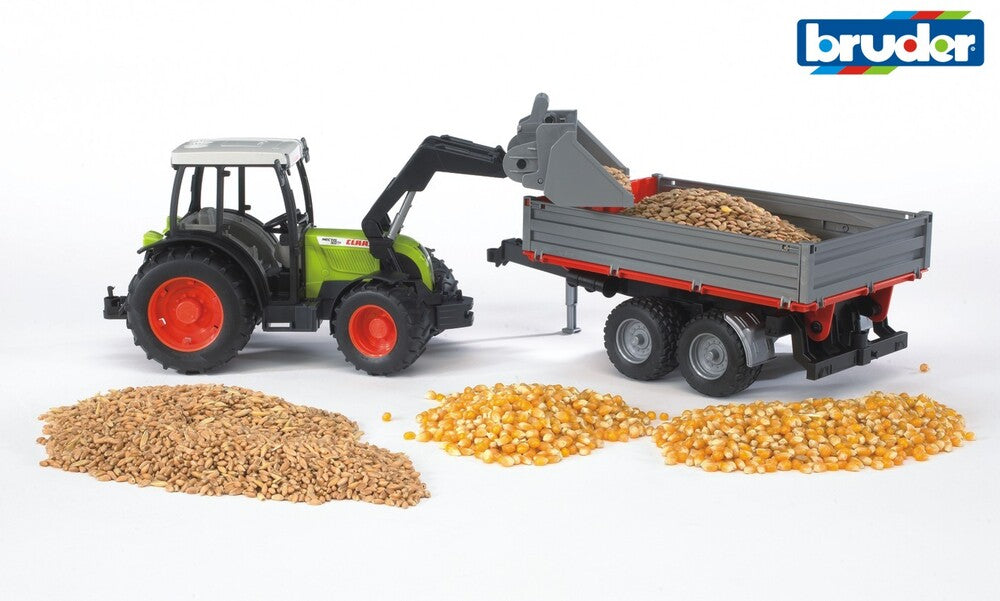 Bruder Claas Nectis 267 F med frontlæsser og tipvogn