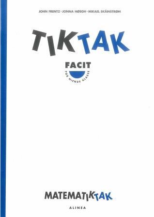 Matematik-Tak 9.kl. Tik-Tak, Facit
