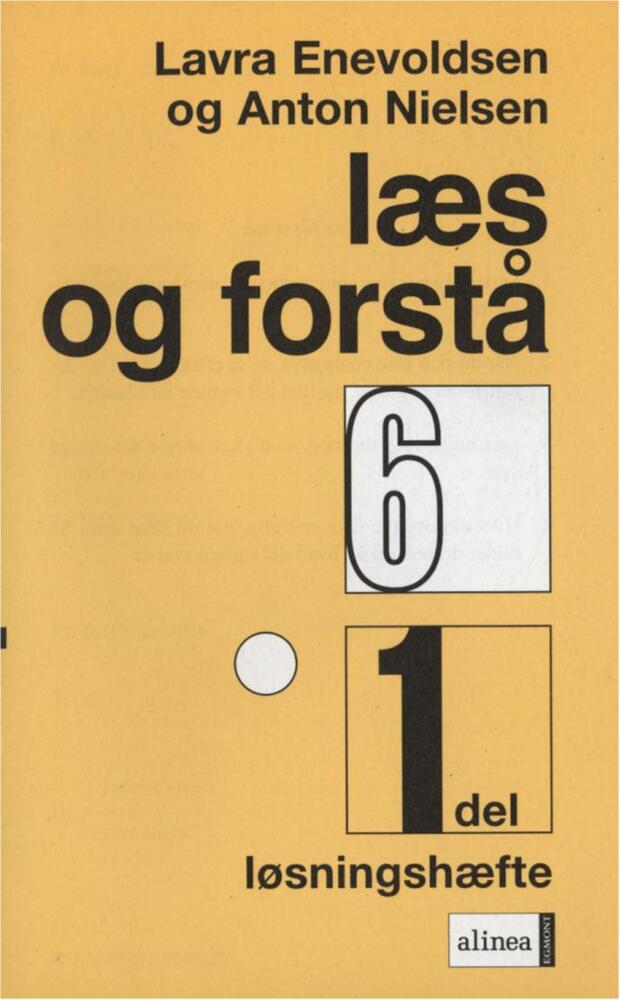 Læs og forstå 6, 1 Løsningshæfte