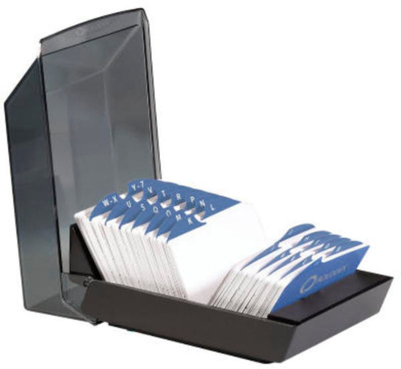 KARTOTEKSBOX LUKKET ROLODEX SORT, M/500