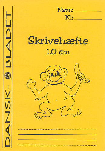 Skrivehæfte med linieafstand 1,0 cm.