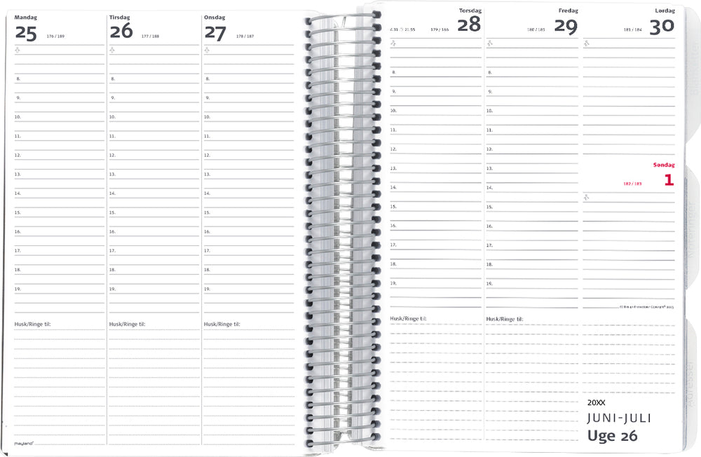 LÆRERKALENDER 21/22 MAY LILLE UGE HØJFORMAT SORT FIBERPAP