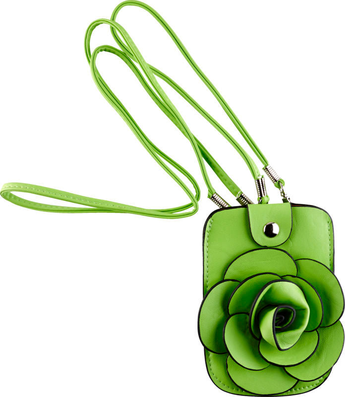 MOBILTASKE NEON GRØN MED BLOMST