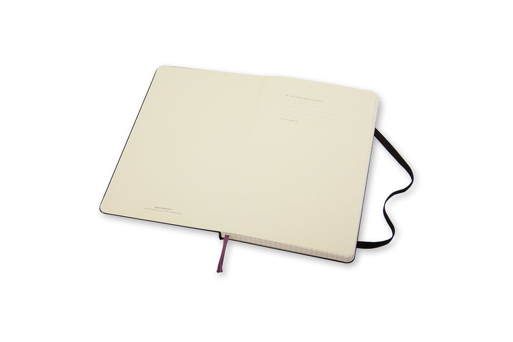Notesbog Moleskine large sort m/240 kvadrerede ark hard