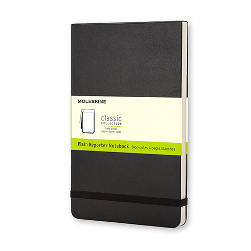 Notesblok reporter Moleskine large sort m/blanke ark hard