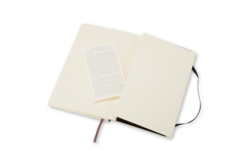 Notesbog Moleskine large sort m/240 kvadrerede ark soft