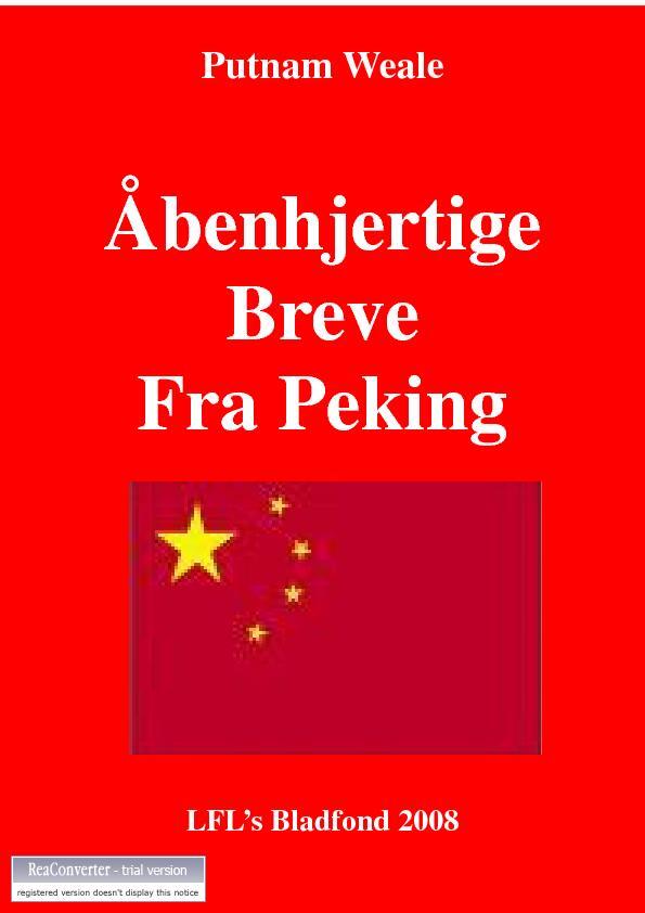 Åbenhjertige breve fra Peking