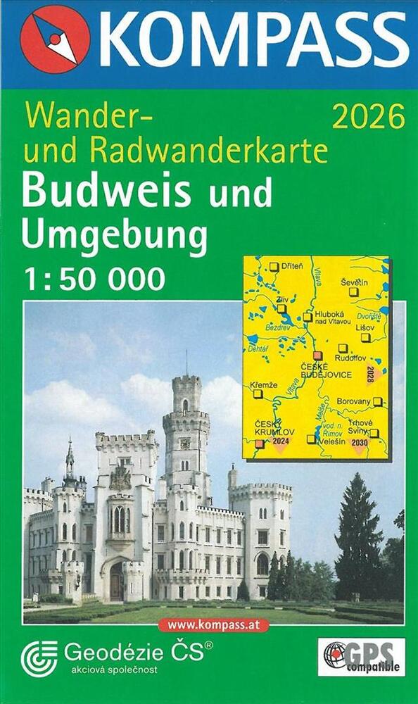 Budweis (Budejovice) und Umgebung, Kompass Wander- u. Radwanderkarte 2026