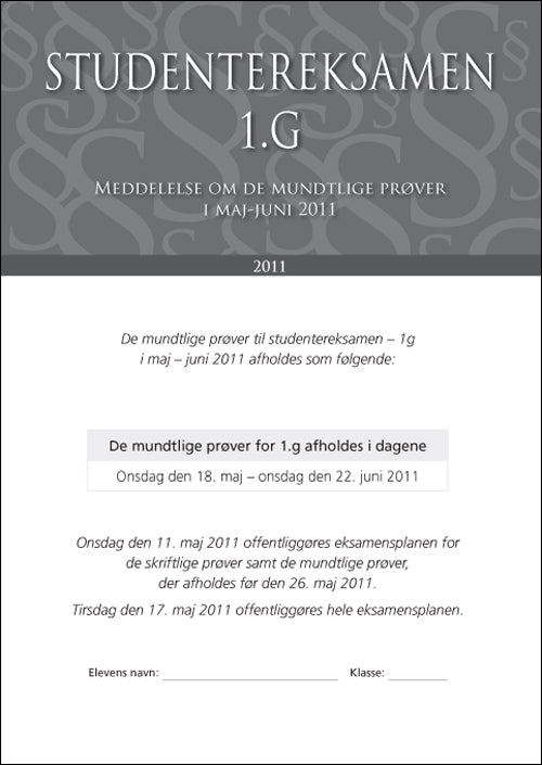 Studentereksamen 1.G