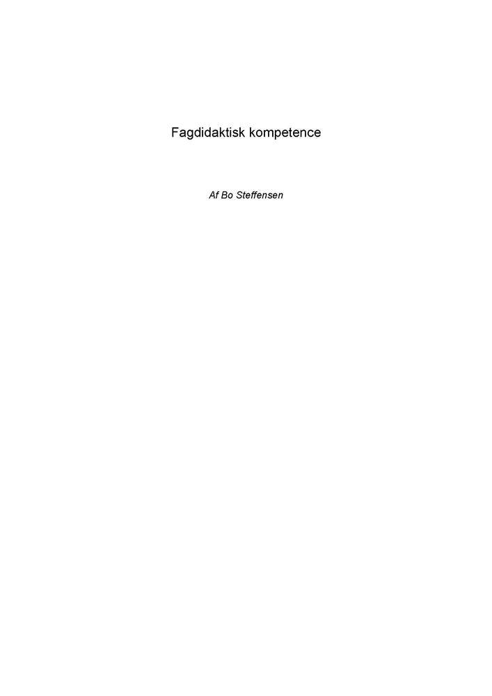 Fagdidaktisk kompetence