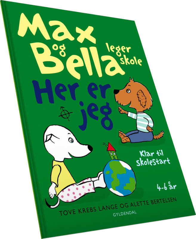 Max og Bella leger skole. Her er jeg