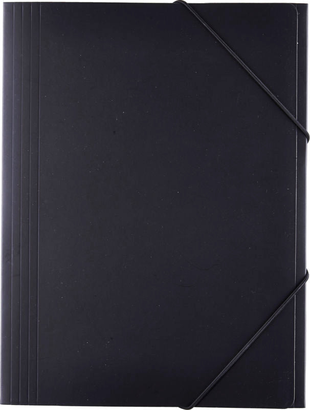 Elastikmappe karton sort A4