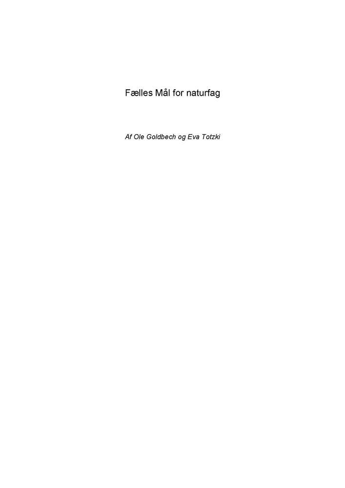 Fælles mål for naturfag