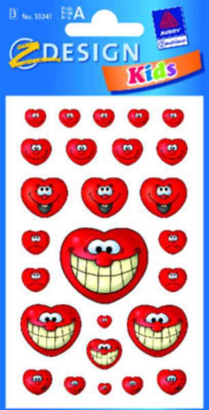 STICKERS SMILENDE HJERTER 3ARK PR. PK