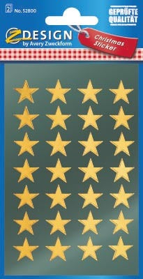 Stickers stjerne guld 28stk/pk 2ark/pk