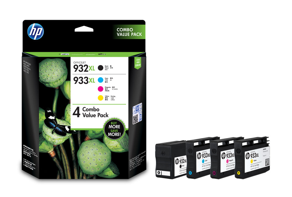 Blæk HP no932 xl black/933 xl ink 4-pack