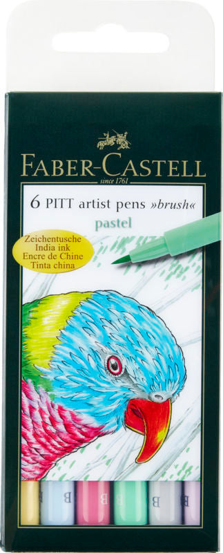 Tusser pitt artist brush ass. pastel 6 stk. i etui
