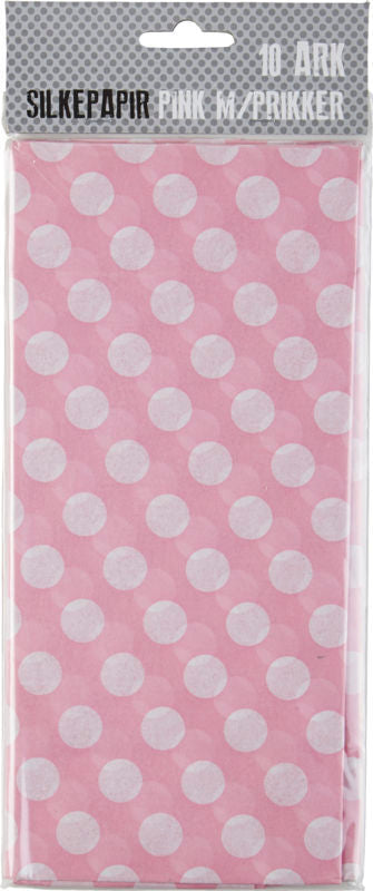 SILKEPAPIR PINK M/PRIKKER 10 ARK/PAKKE