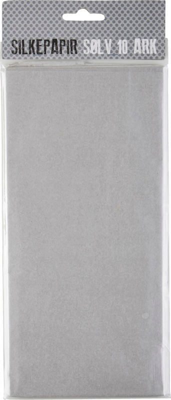 SILKEPAPIR SØLV METALLIC 10 ARK/PAKKE