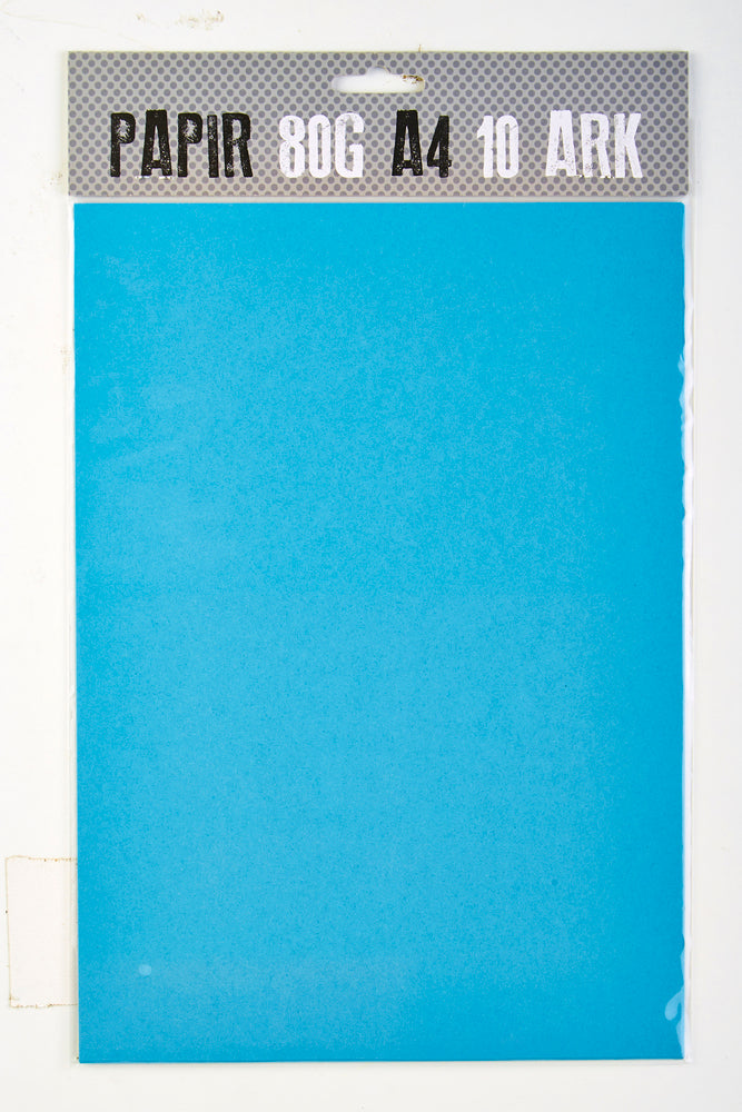 PAPIR A4 80G SVENSKBLÅ M. 10 ARK