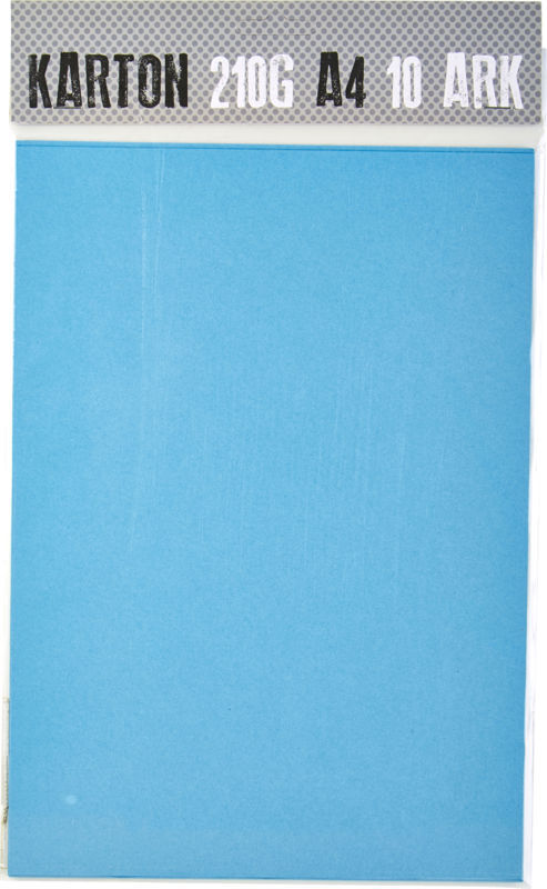KARTON A4 210G SVENSKBLÅ M. 10 ARK