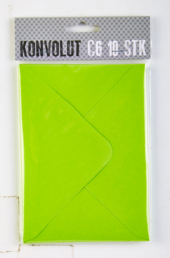 KONVOLUT C6 LIMEGRØN 10 STK