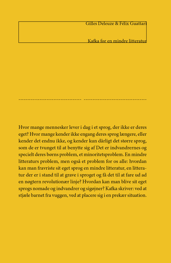 Kafka for en mindre litteratur