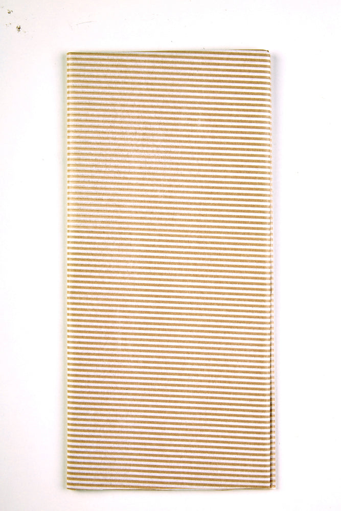 SILKEPAPIR HVID/GULD STRIB 50X50CM 10 ARK/PAKKE