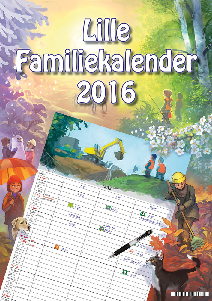 KALENDER VÆG LILLE FAMILY ORGANIZER 2016