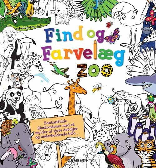Find og farvelæg dyrene i zoo