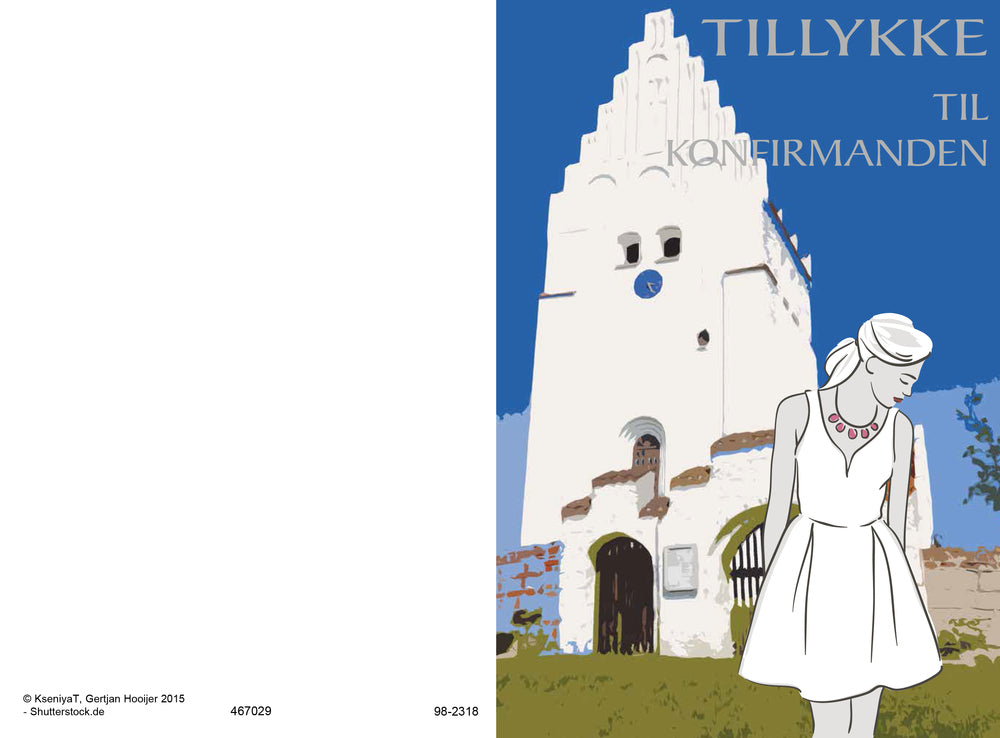 Kort konf pige pige foran kirke