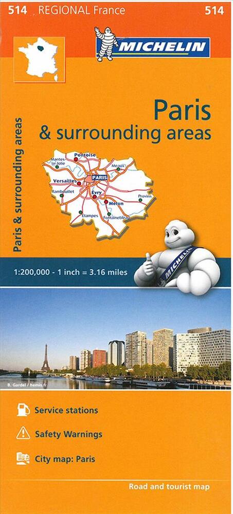 Michelin France blad 514: Ile de France / Paris & Surrounding Areas