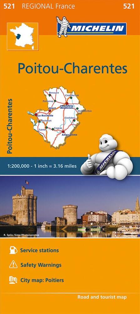 Michelin France blad 521: Poitou-Charentes