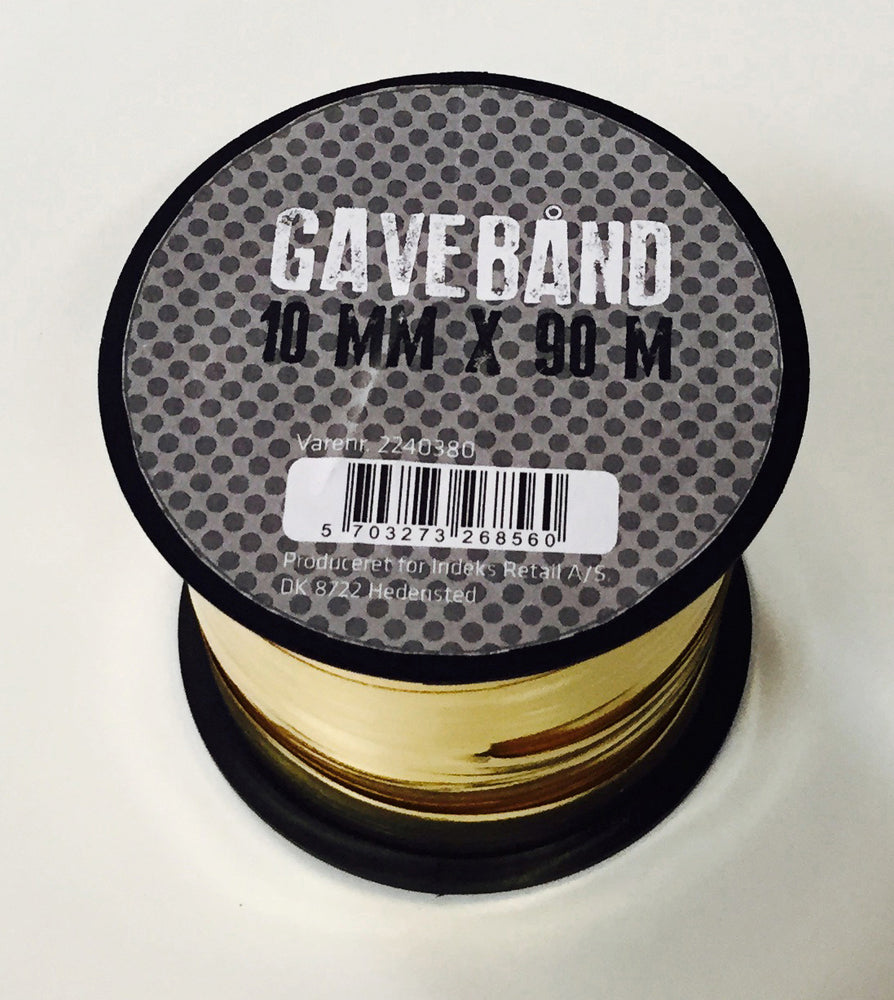 GAVEBÅND GULD METALLIC 10 MM X 90M