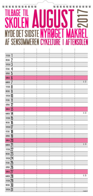 FAMILIEKALENDER TRENDART 2017 MAYLAND