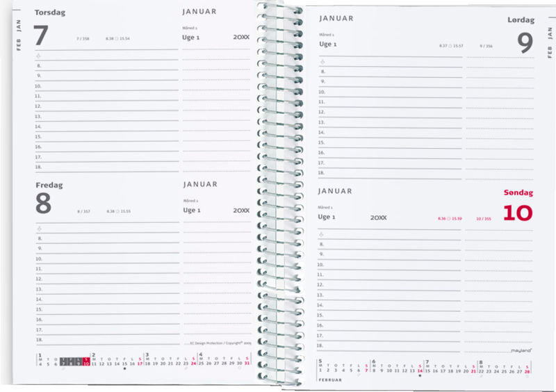 SPIRALKALENDER 2 DAGE PVC FRI 2017 MAYLAND