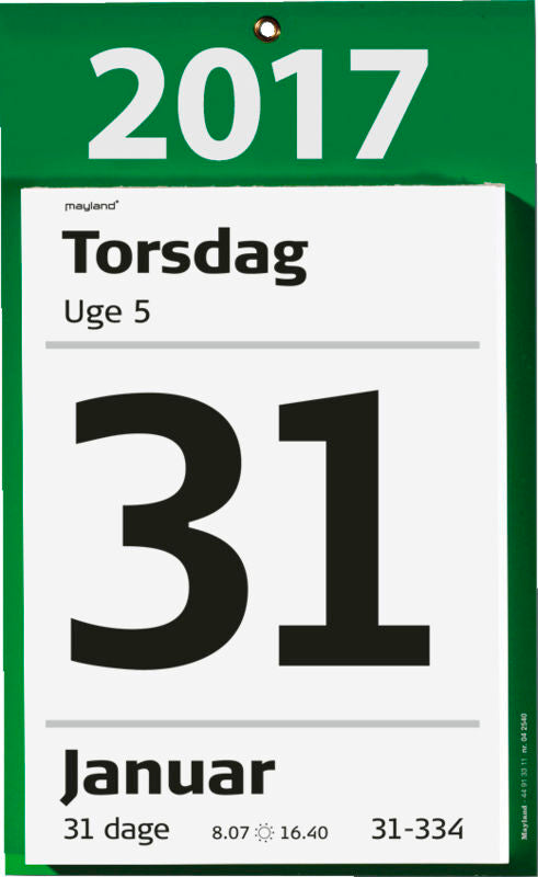 KÆMPE AFRIVNINGSKALENDER M. BAGSIDETEKST 2017 MAYLAND