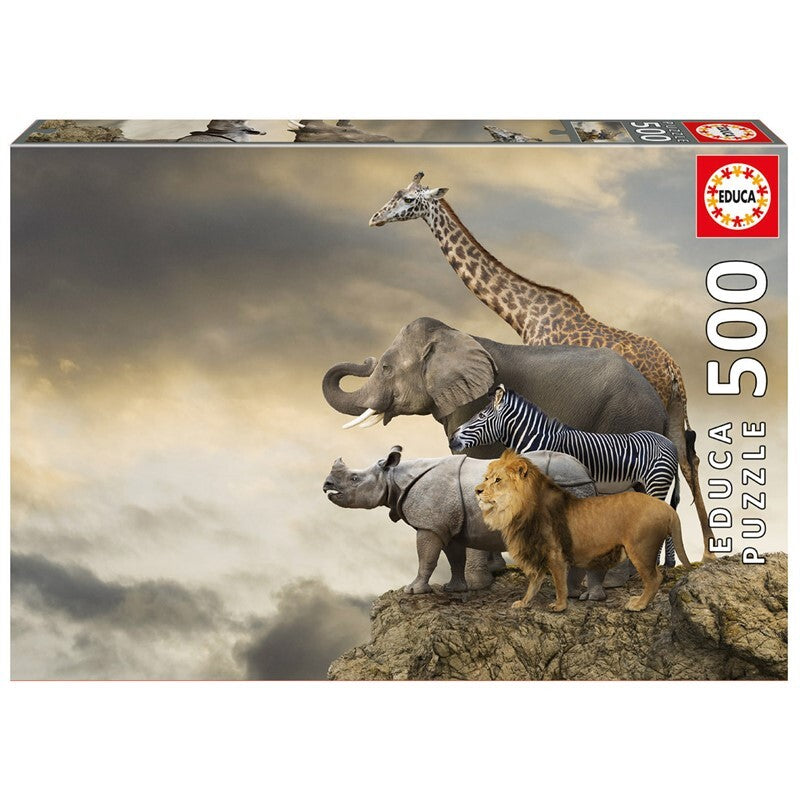 PUSLESPIL ANIMALS ON THE EDGE OF A CLIFF 500 BRIKKER
