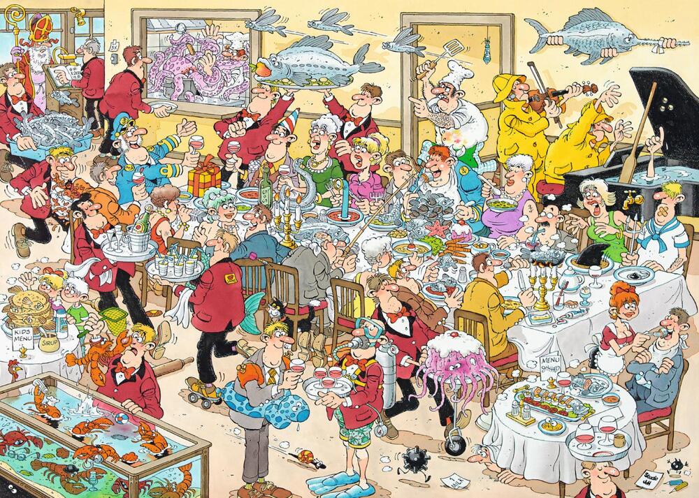 Puslespil jan van haasteren foodfrenzy 2x1000 brikker