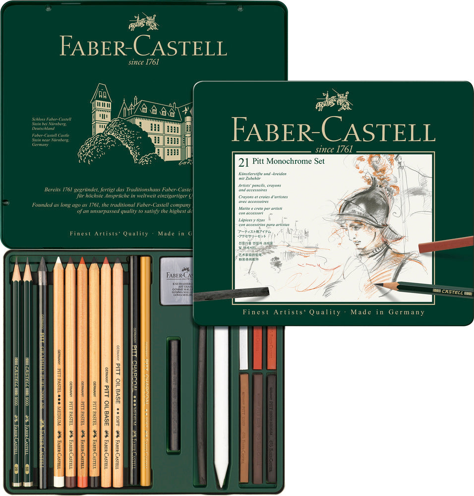 Pencil pitt graphite monochrome sæt Faber-Castell 21 stk