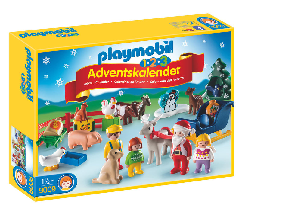 9009 PLAYMOBIL 1.2.3 ADVENTSKALENDEREN "JUL PÅ GÅRDEN"